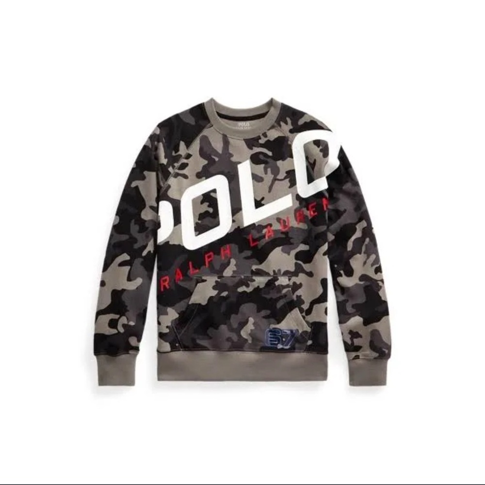 Polo Ralph Lauren Boy's Logo Camo Double-Knit Sweatshirt